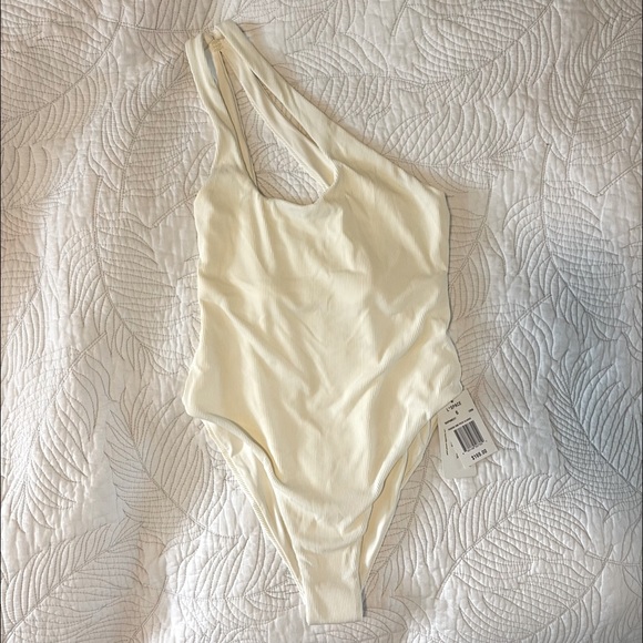 L*space White/Cream Ribbed Phoebe One Piece Swimsuit or Bodysuit Size 6 NWT - Picture 5 of 8